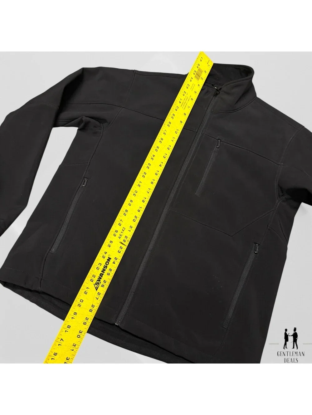 TUMI Tech Mens L Black Softshell Jacket Full Zip Windbreaker Outdoor Travel Coat